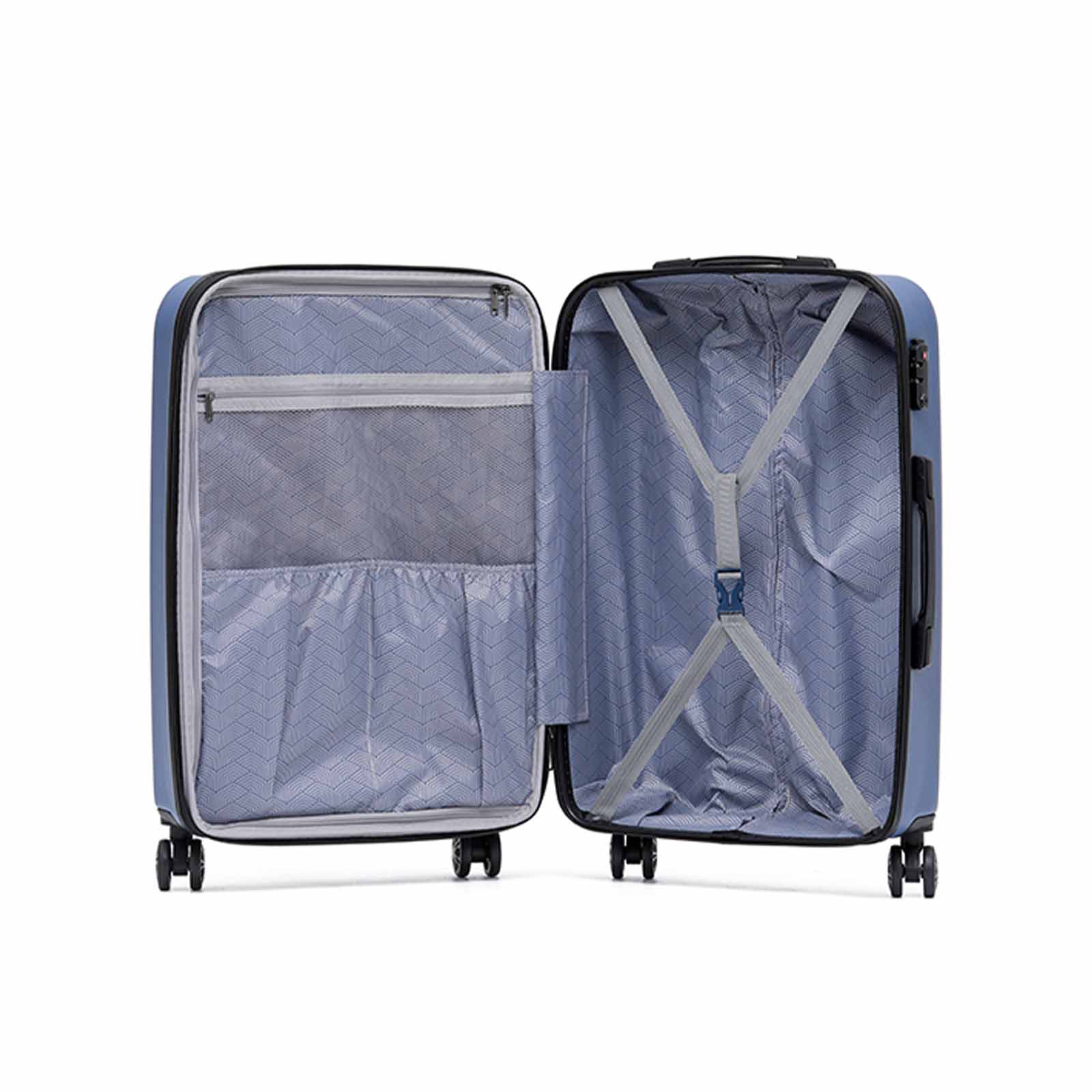 Tosca-Venice-25-Inch-Medium-Suitcase-Indigo-Open
