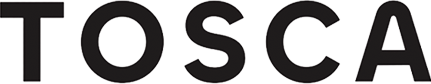 Black 'TOSCA' logo on a white background