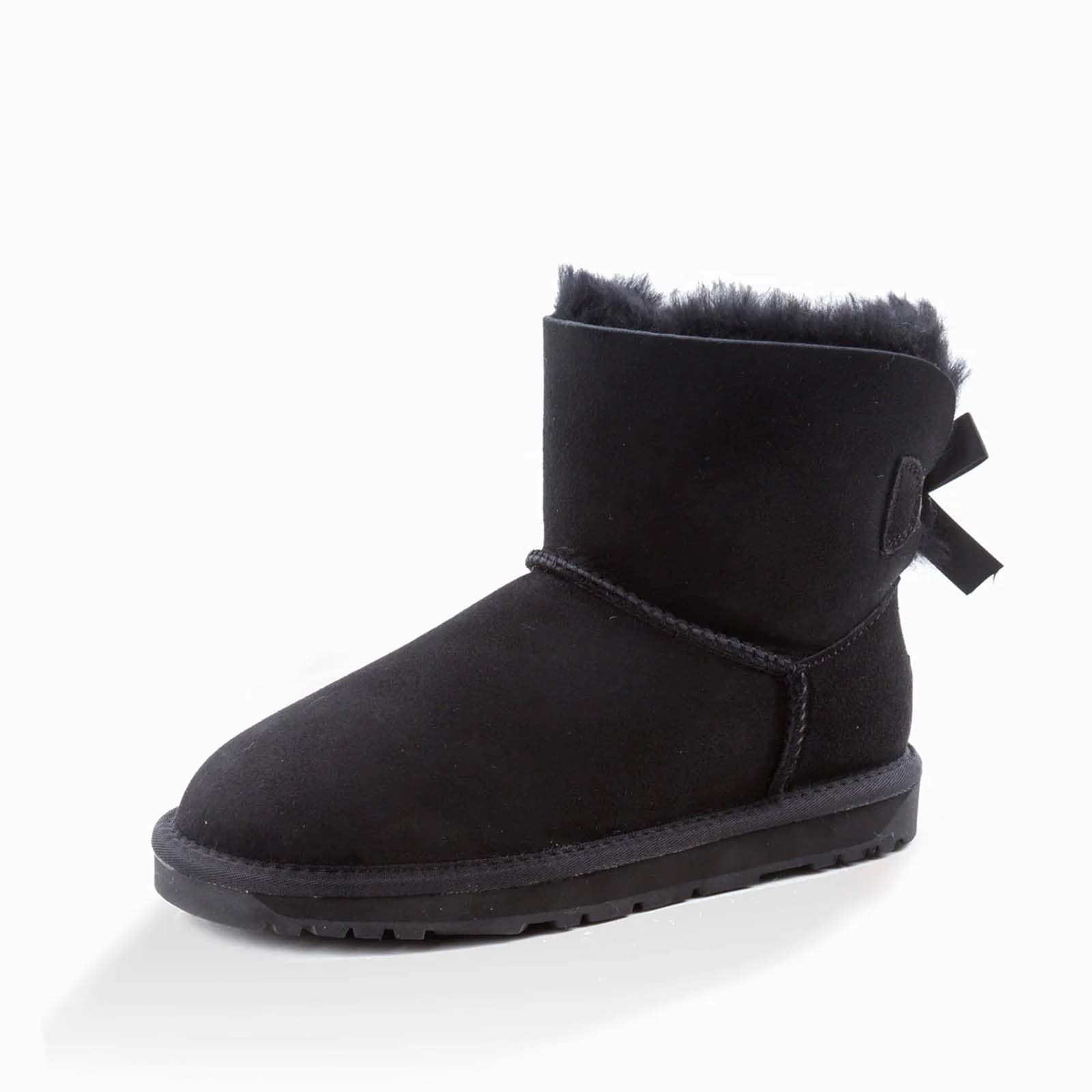 Ugg-Boots-Classic-Mini-Bailey-Bow-Black-Front