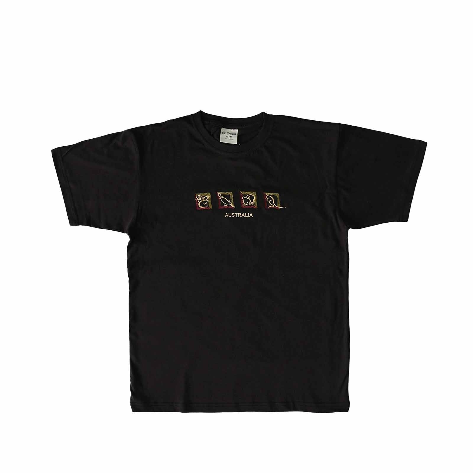 Unisex T-Shirt 4 AUS Animals Black S