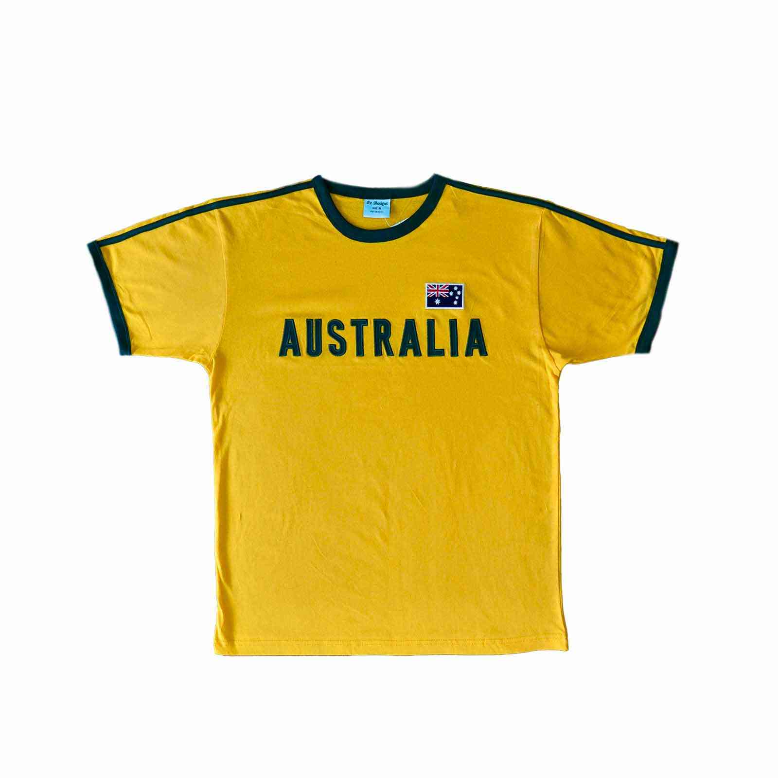 Unisex T-Shirt Australia Embroidery Gold XS