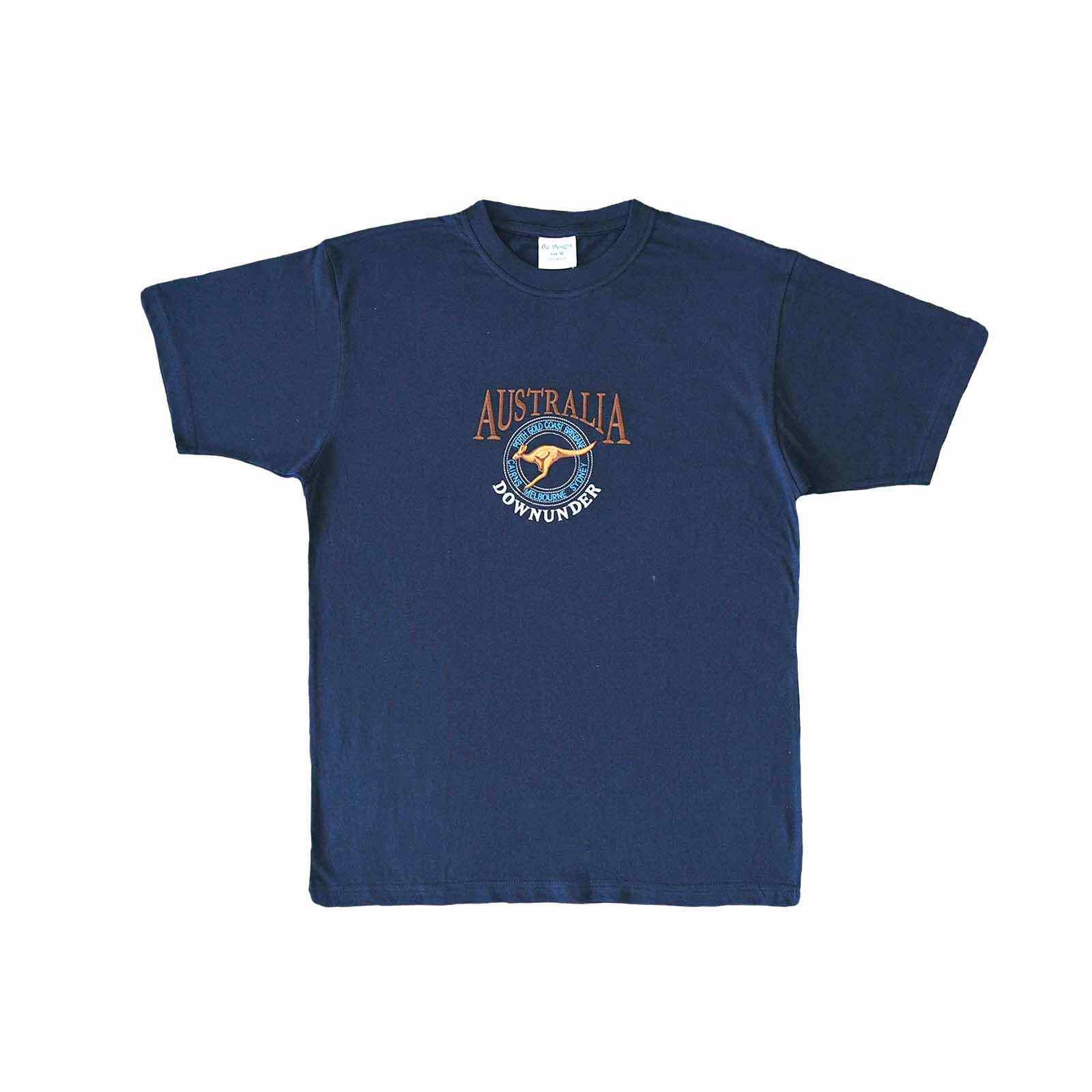Unisex T-Shirt Kangaroo in Circle Navy XS
