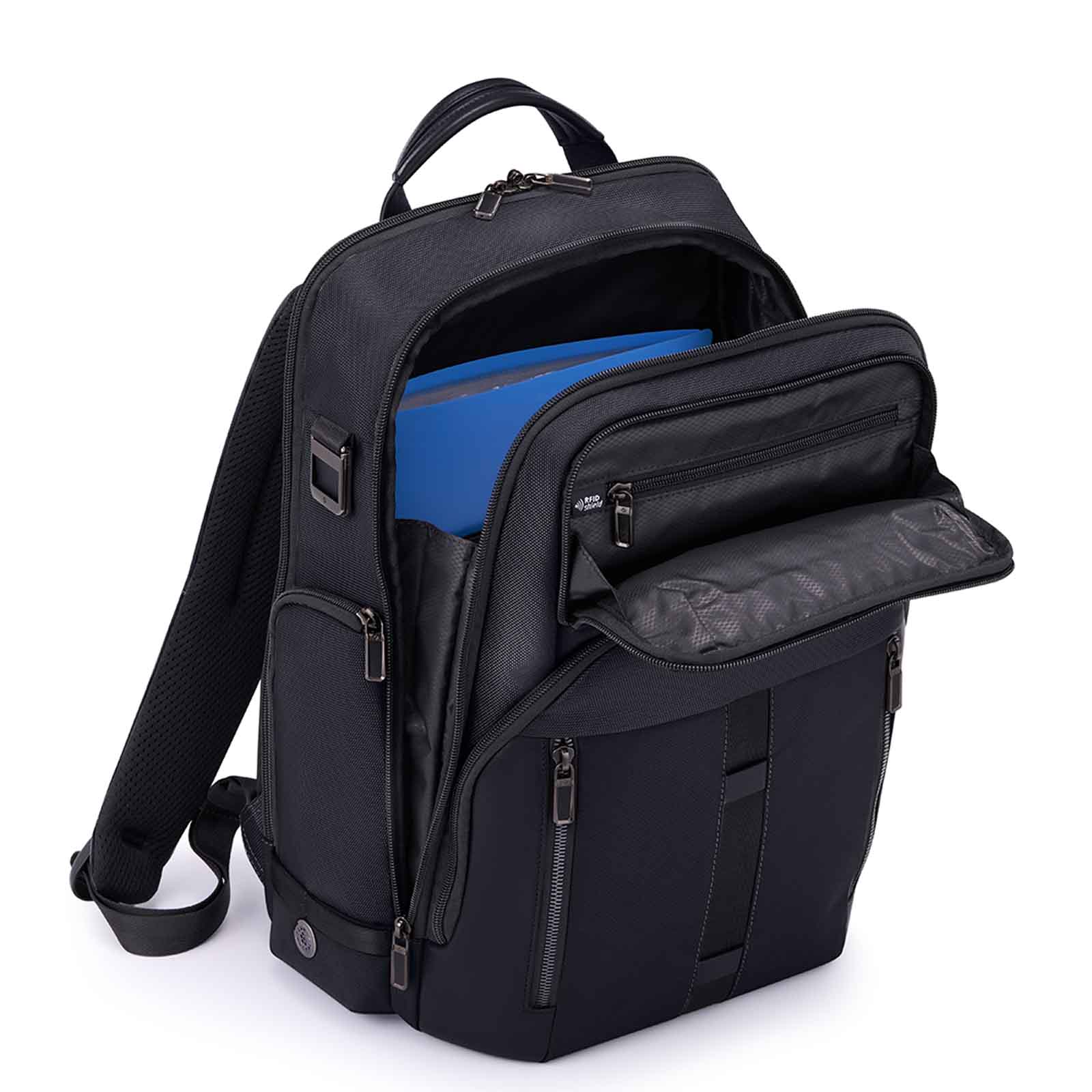 Urban-Eye-DLX-15.6-Inch-Laptop-Backpack-Black-Open