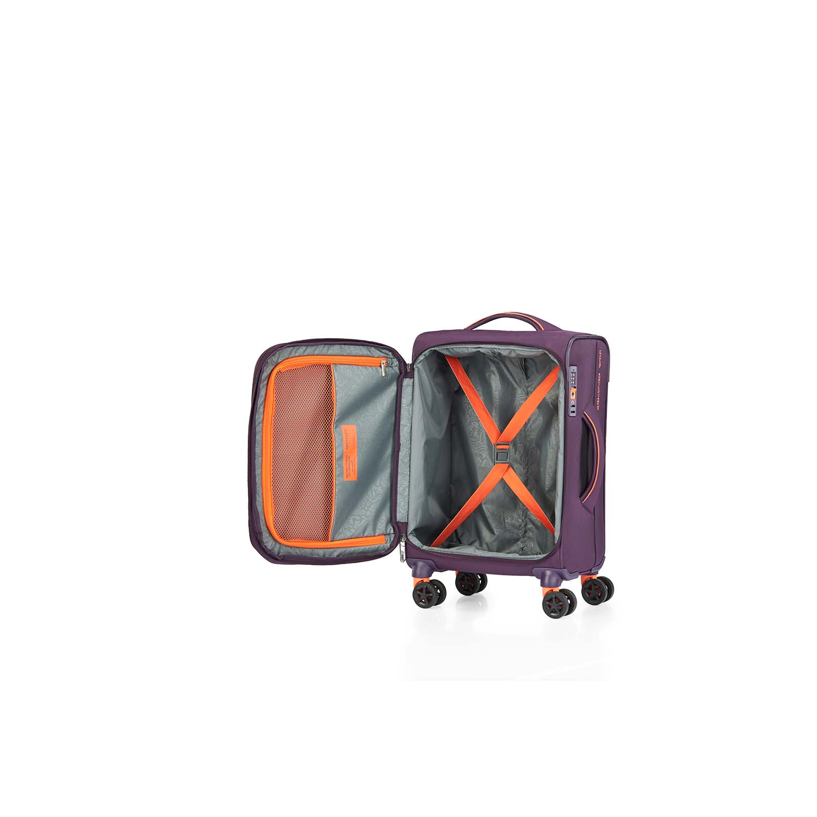 American Tourister Applite 4 Eco 55cm Carry-On Suitcase Purple-Orange