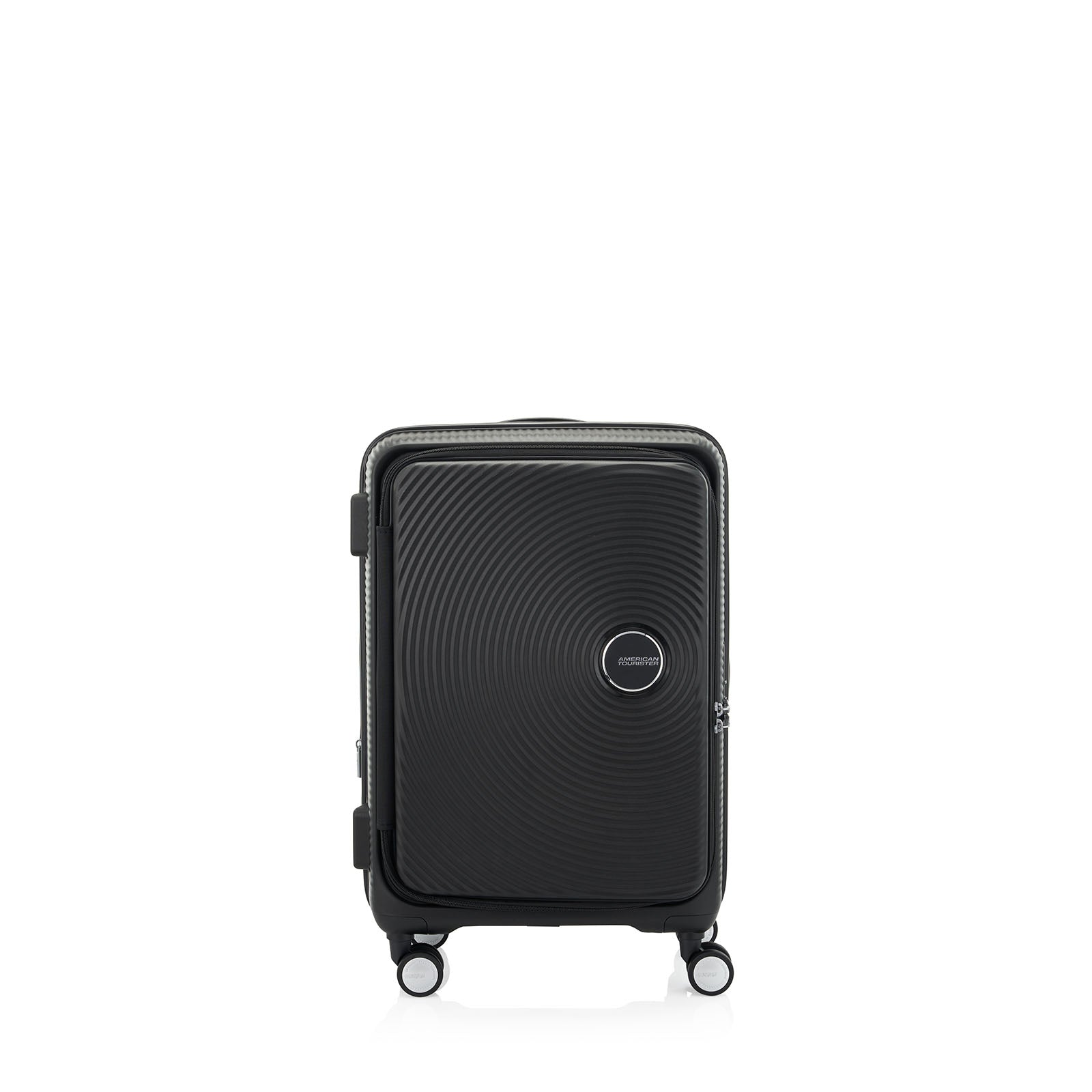 American-Tourister-Curio-Book-Opening-68cm-Suitcase-Black-Front