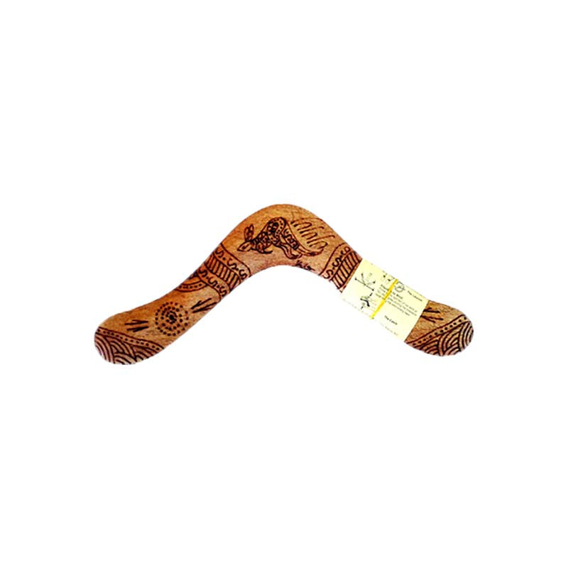 Boomerang Hardwood Shaped, Burnt & Painted