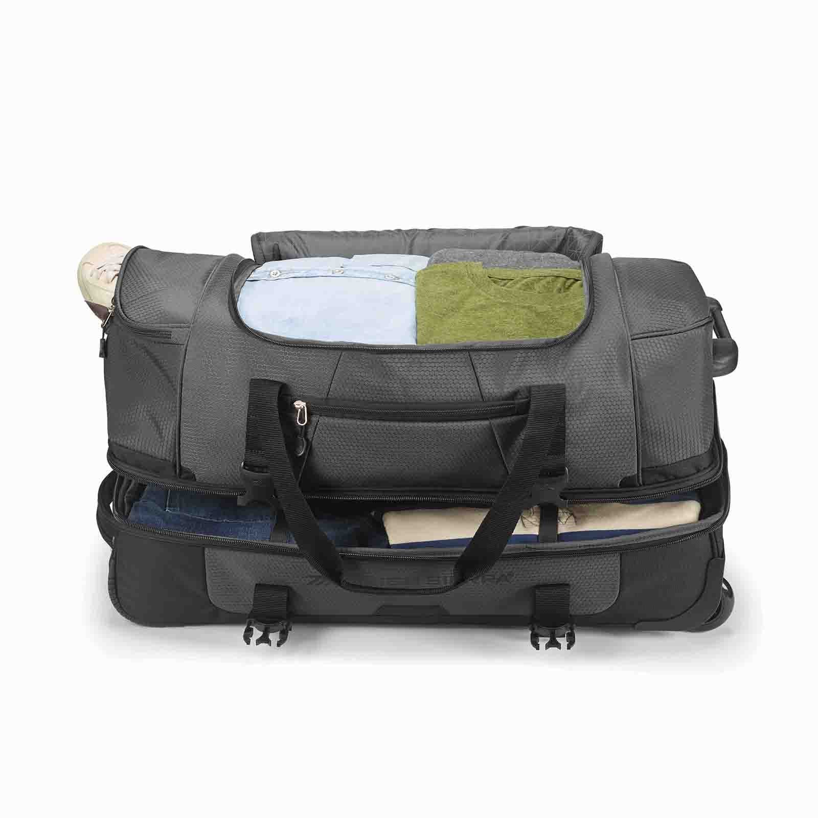 High-Sierra-Fairlead-71cm-Wheeled-Duffel-Mercury-Open