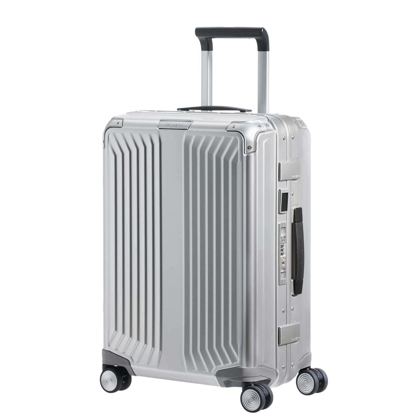 Samsonite-Lite-Box-Alu-55cm-Suitcase-Aluminium-Front-Angle