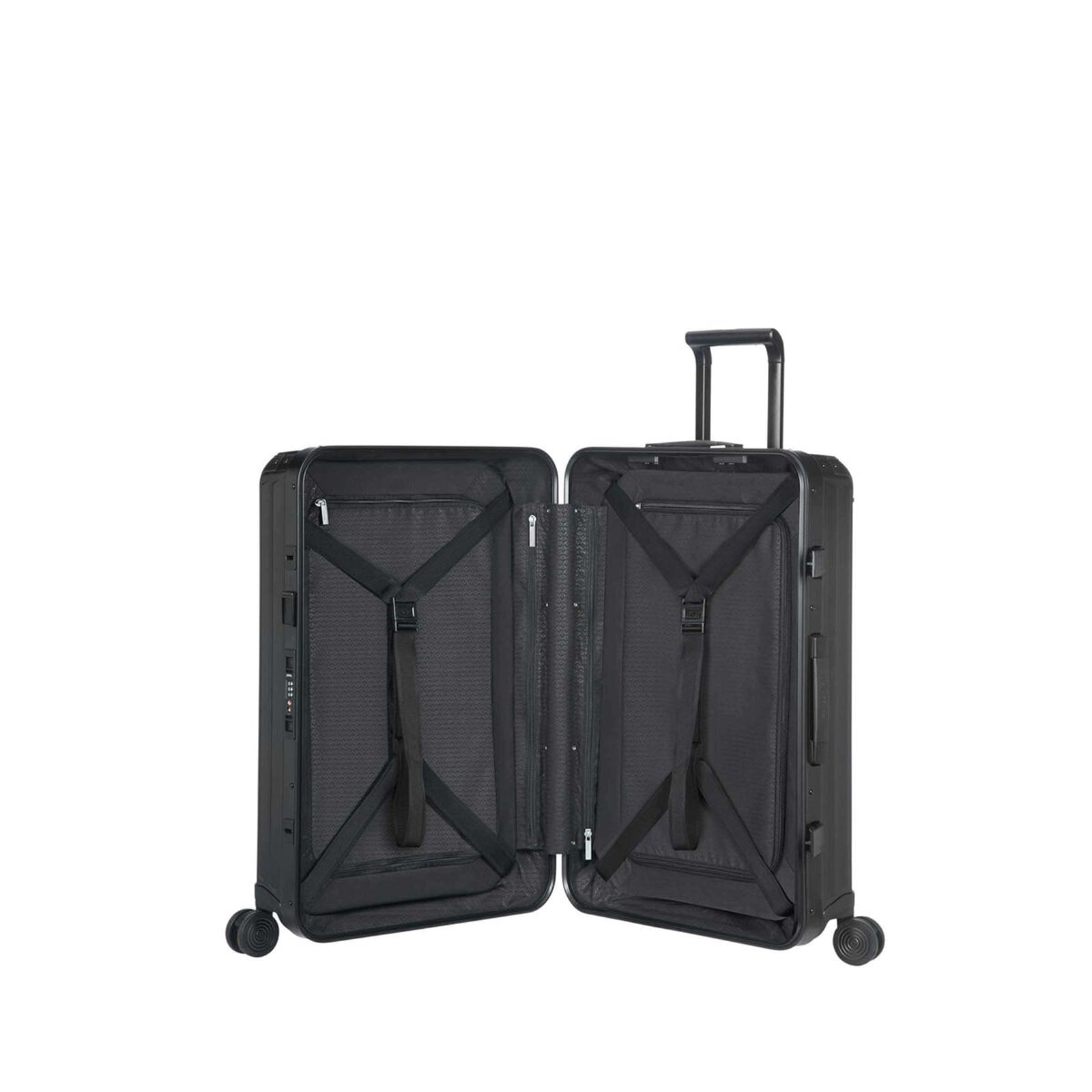 Samsonite-Lite-Box-Alu-75cm-Suitcase-Black-Open