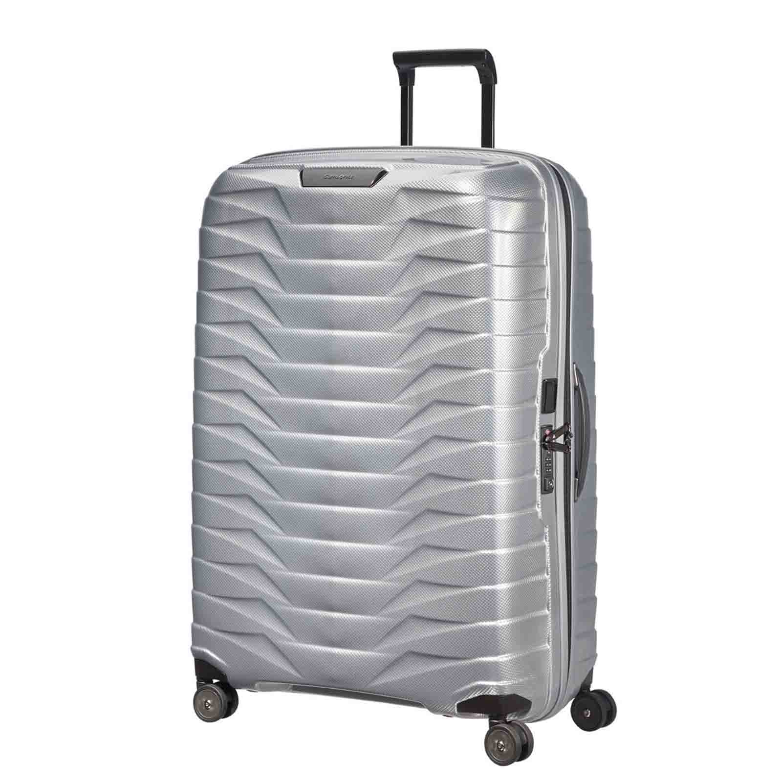Samsonite-Proxis-81cm-Suitcase-Silver-Front-Angle