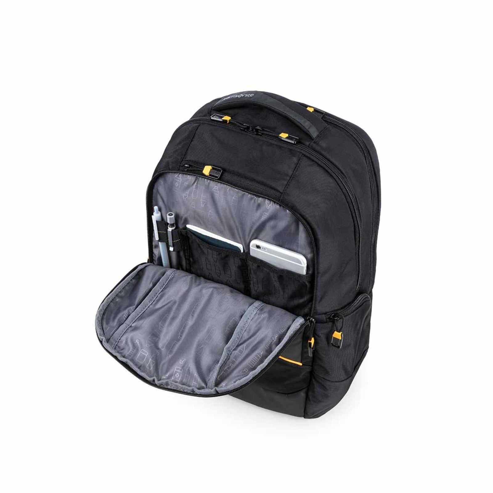 Samsonite_Locus_Eco_15.4inch_Laptop_Backpack_N1_Black_Front_pocket