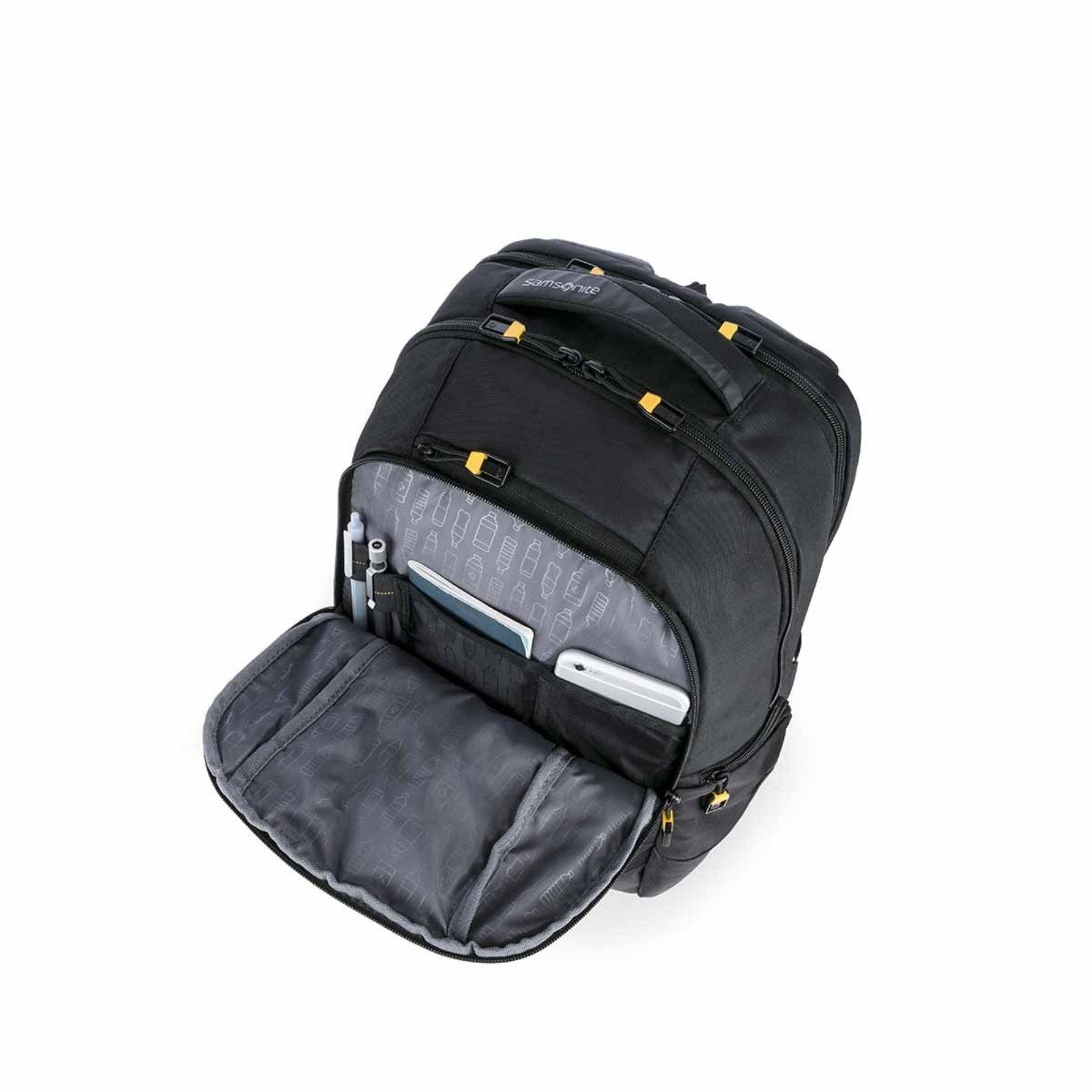 Samsonite_Locus_Eco_15.4inch_Laptop_Backpack_N2_Black_Front_Compartment