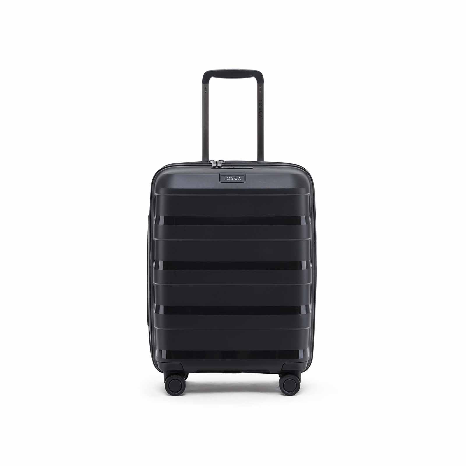 Tosca-Comet-4-Wheel-55cm-Carry-On-Suitcase-Black-Front