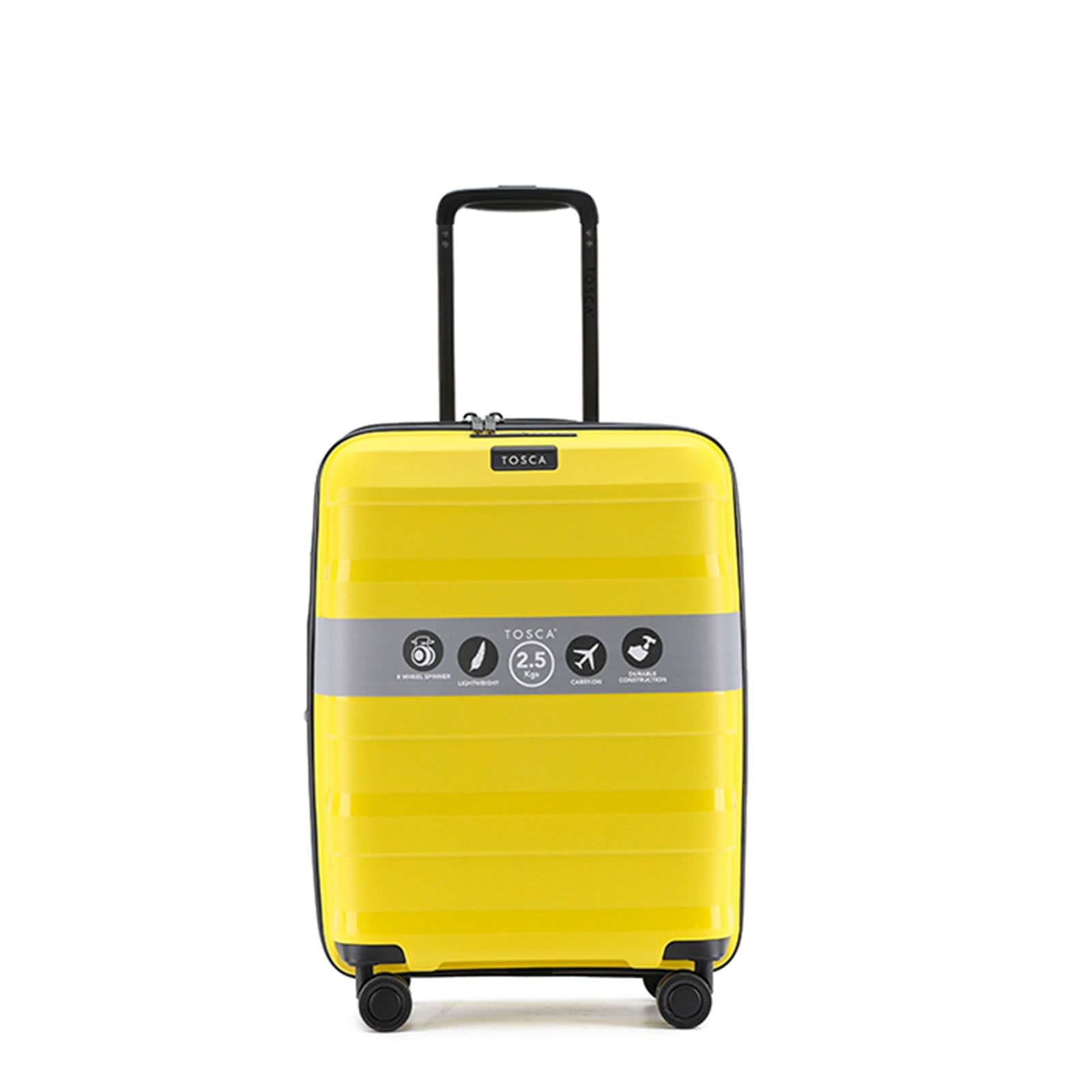 Tosca-Comet-4-Wheel-55cm-Carry-On-Suitcase-Yellow-Front