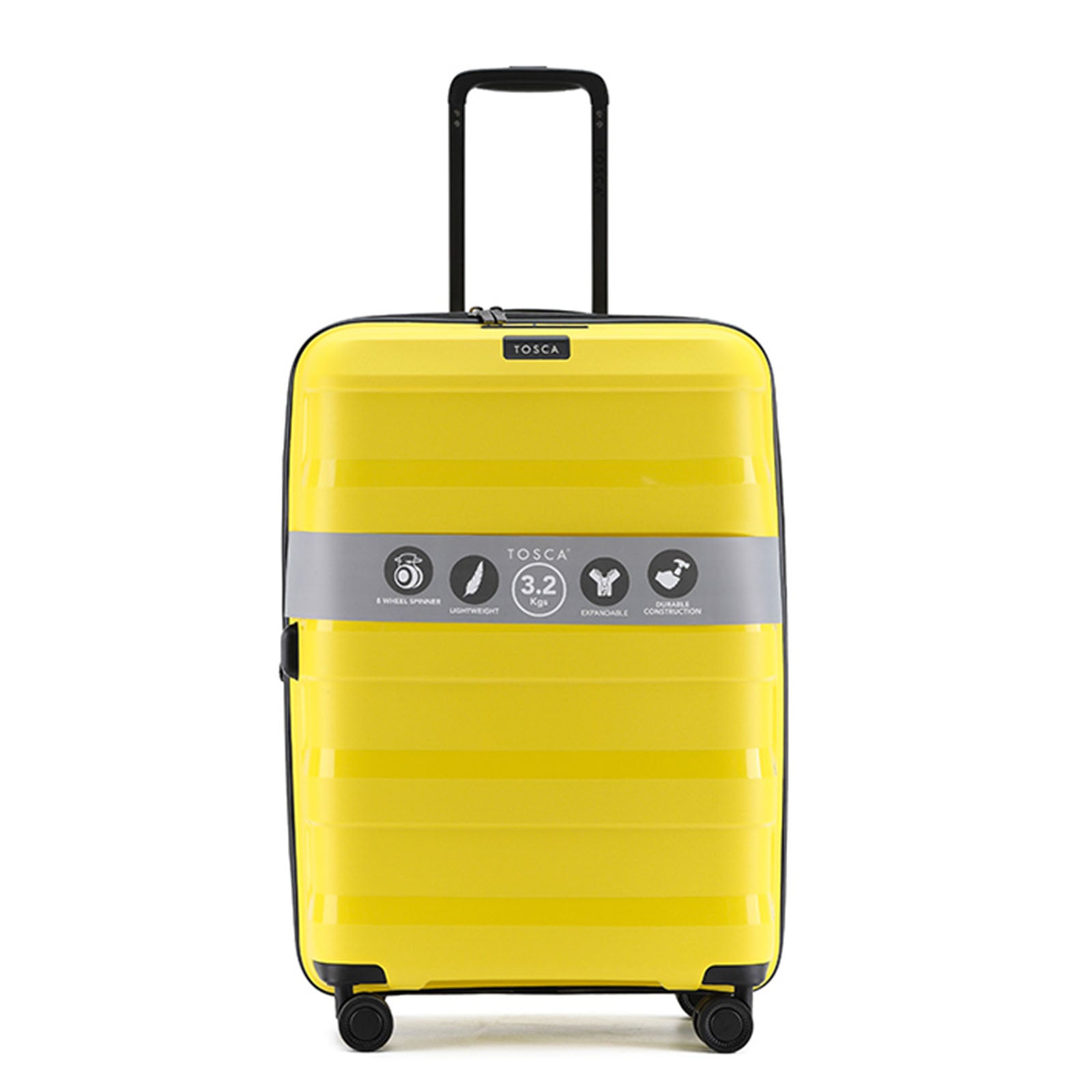 Tosca-Comet-4-Wheel-67cm-Medium-Suitcase-Yellow-Front