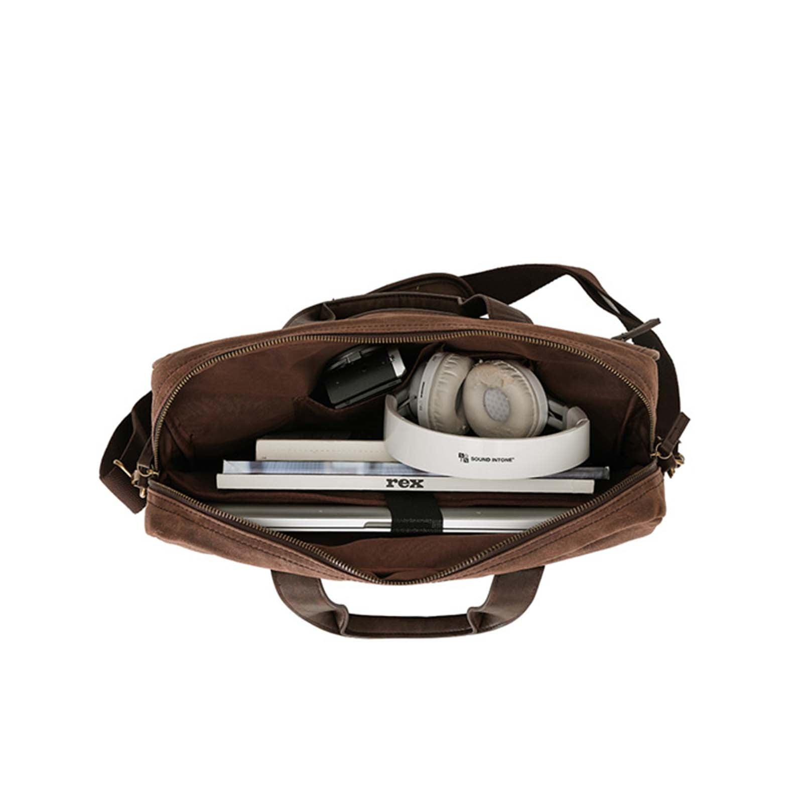 Tosca_Waxed_Canvas_Laptop_Bag_Brown_Open.jpg