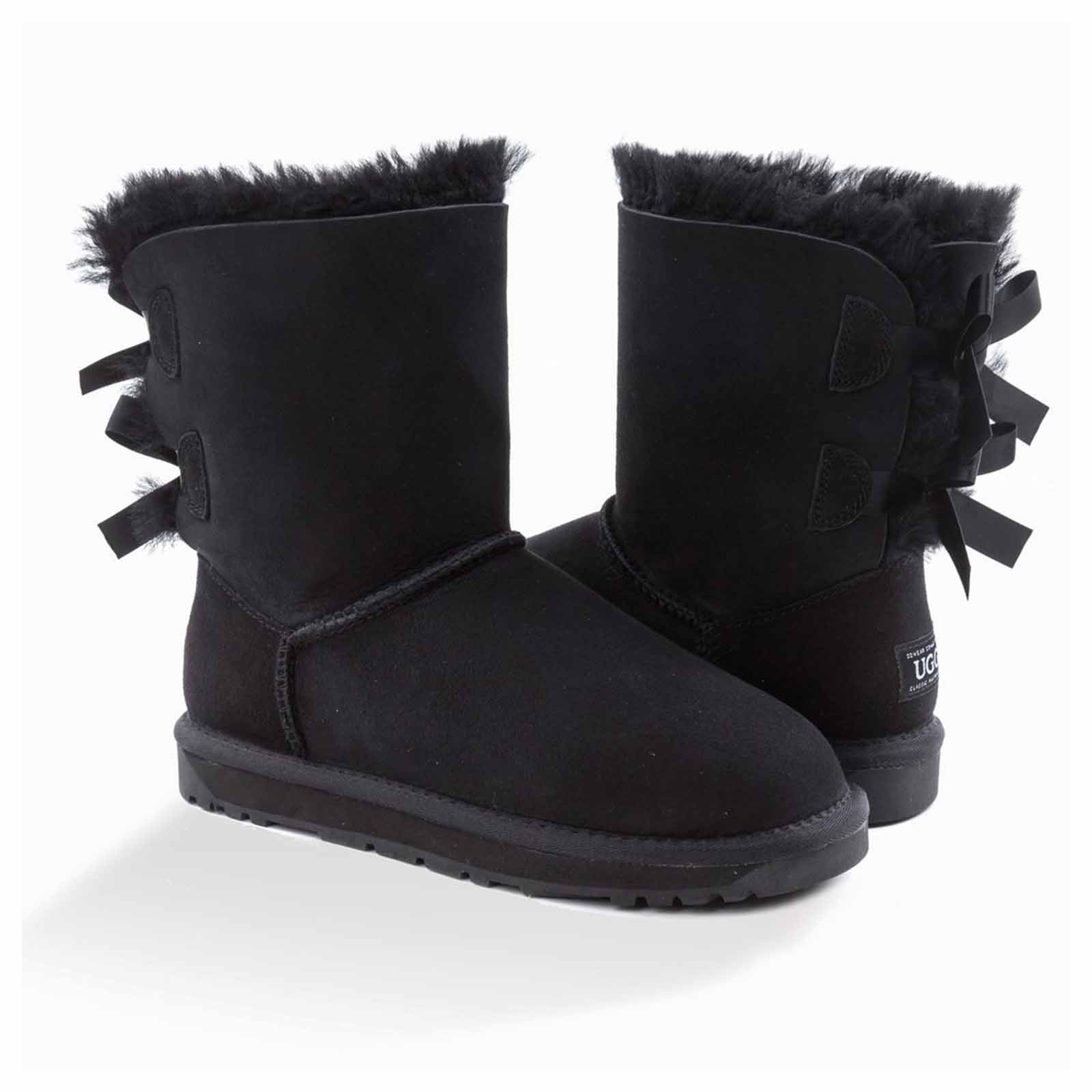 Ugg-Boots-Classic-Bailey-Bow-Black-Pair