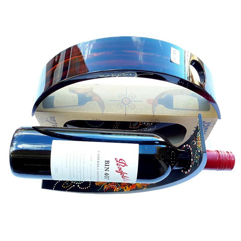 Wine Bottle Holder Boxed Semi Lacquered