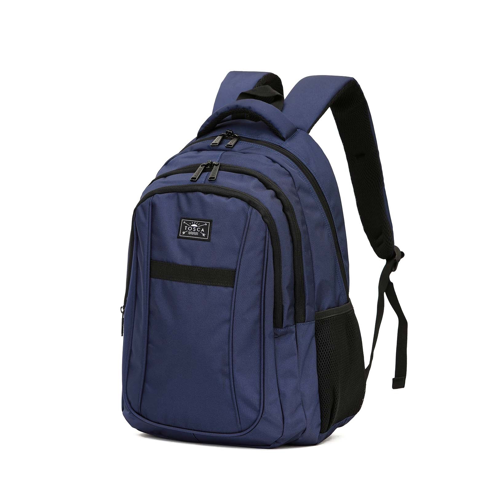 tosca-multi-compartment-laptop-backpack-35l-navy-front-angle