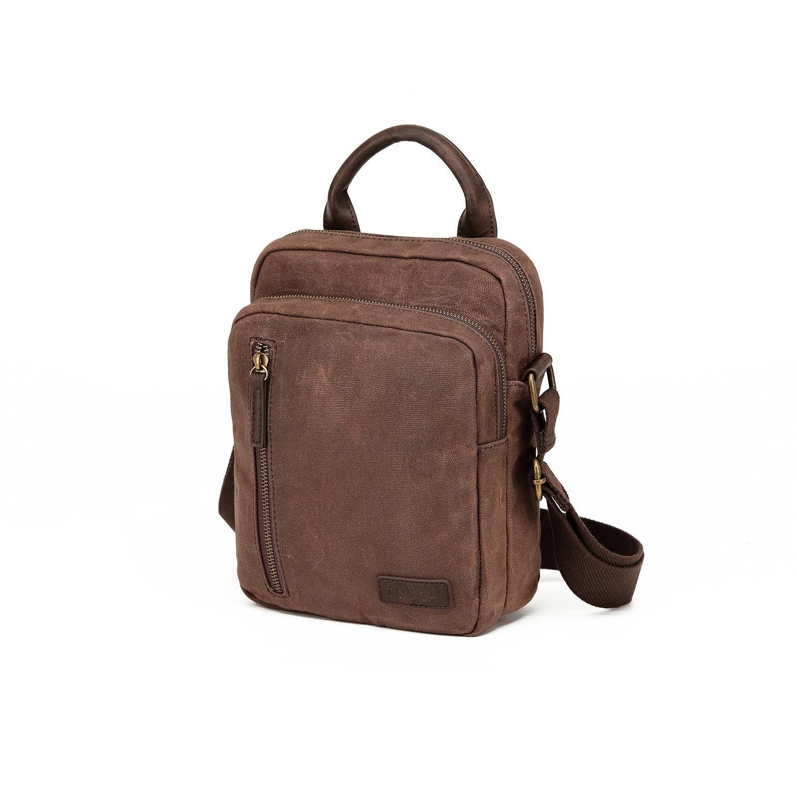 tosca-waxed-canvas-crossover-bag-brown-front