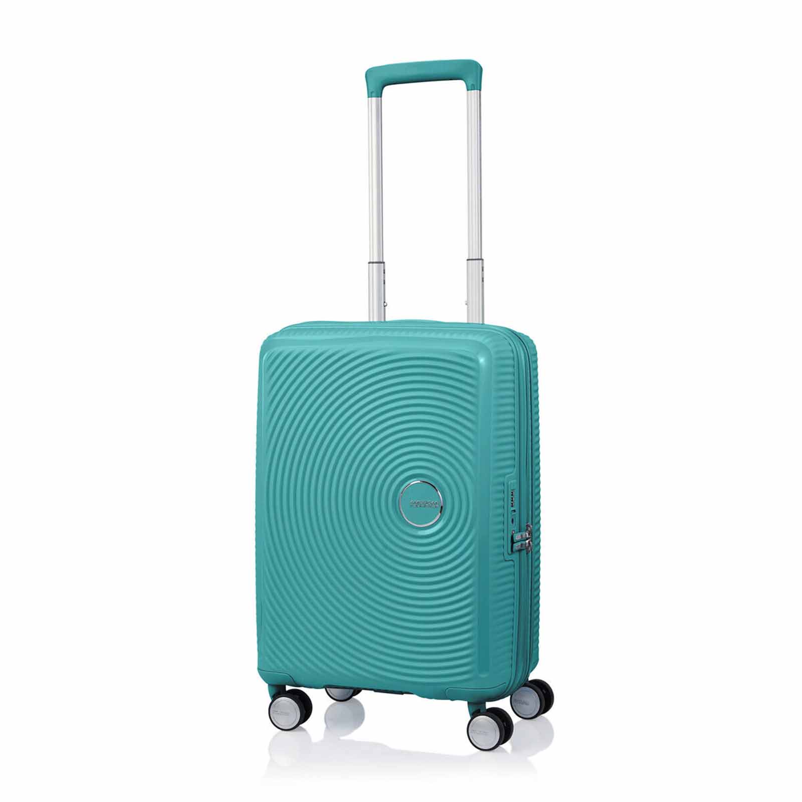 American-Tourister-Curio-2-55cm-Carry-On-Suitcase-Jade-Green-Front-Angle