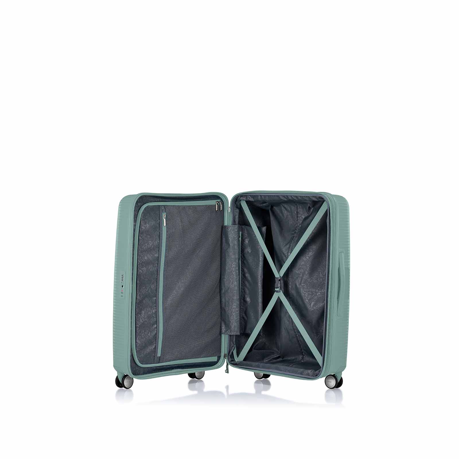 American-Tourister-Curio-2-69cm-Suitcase-Urban-Green-Open