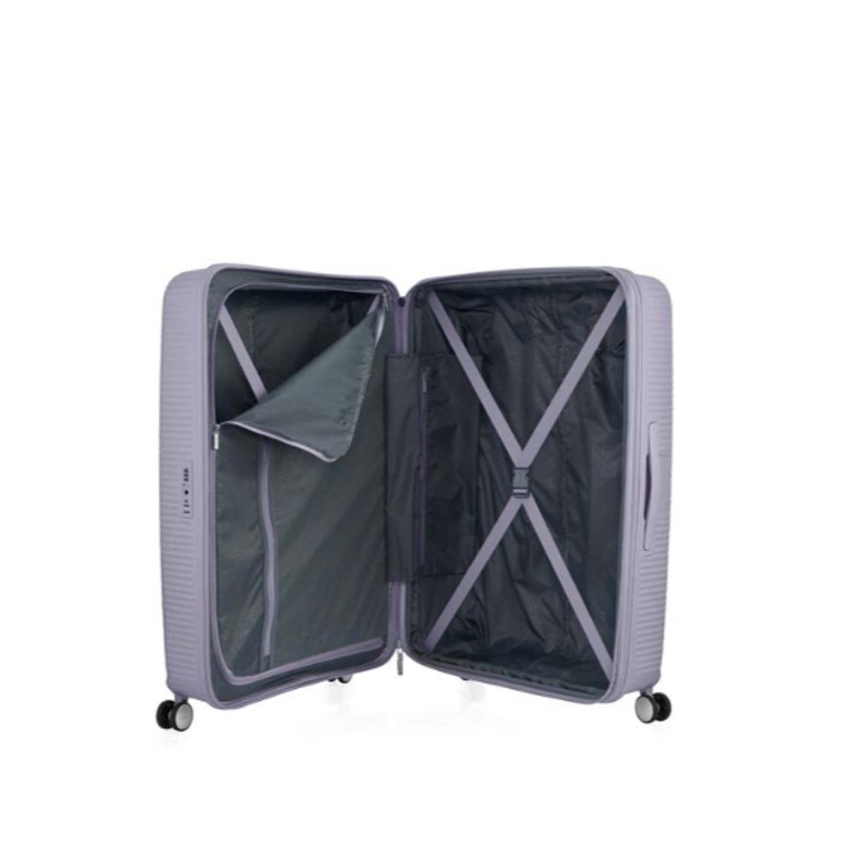 American-Tourister-Curio-2-80cm-Suitcase-Hushed-Orchid-Glow-Open