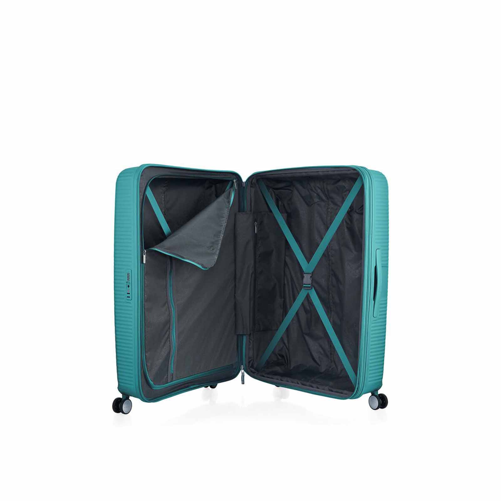 American-Tourister-Curio-2-80cm-Suitcase-Jade-Green-Open