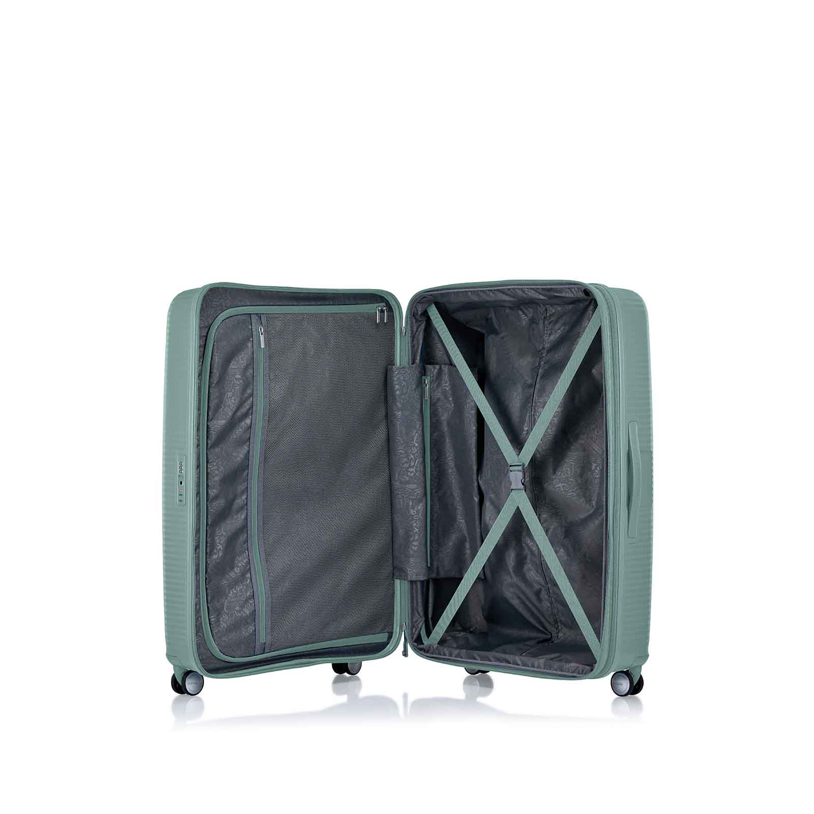 American-Tourister-Curio-2-80cm-Suitcase-Urban-Green-Open