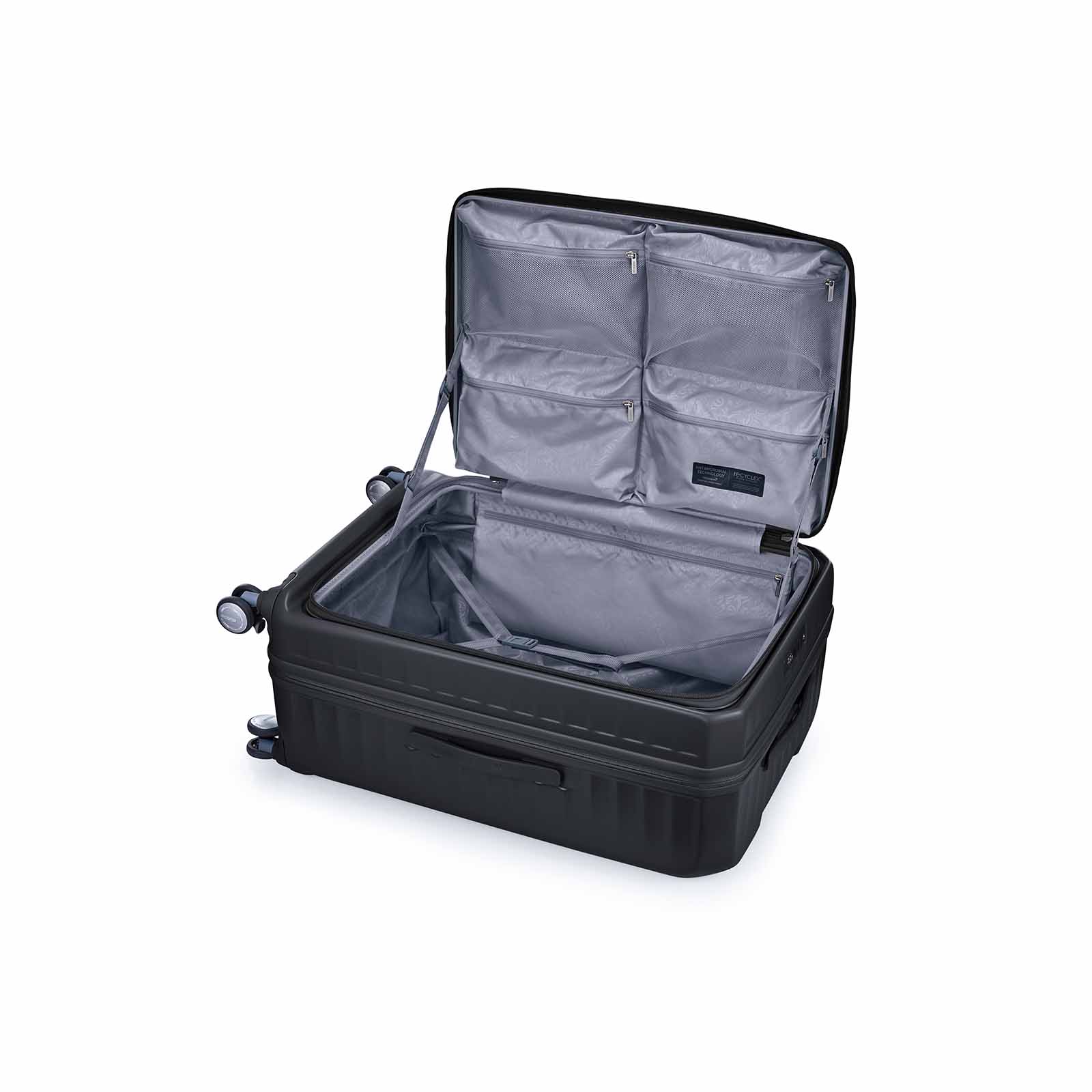 American-Tourister-Frontec-75cm-Suitcase-Black-Open