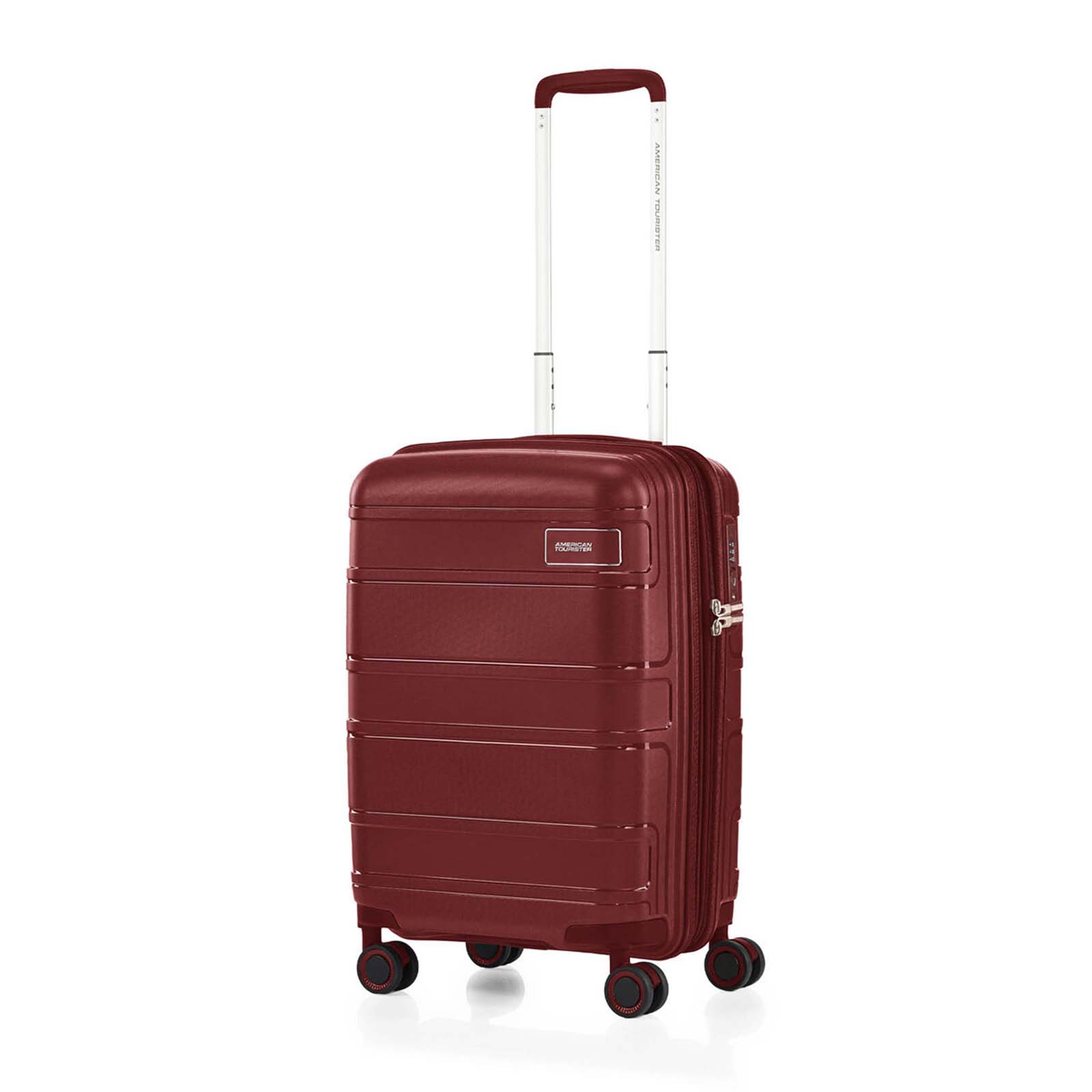 American-Tourister-Light-Max-55cm-Carry-On-Suitcase-Dahlia-Front-Angle