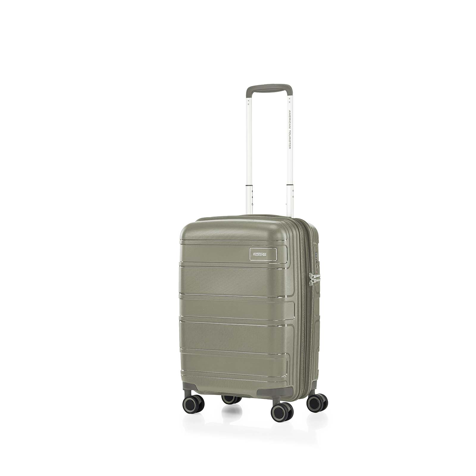 American-Tourister-Light-Max-55cm-Carry-On-Suitcase-Khaki-Angle