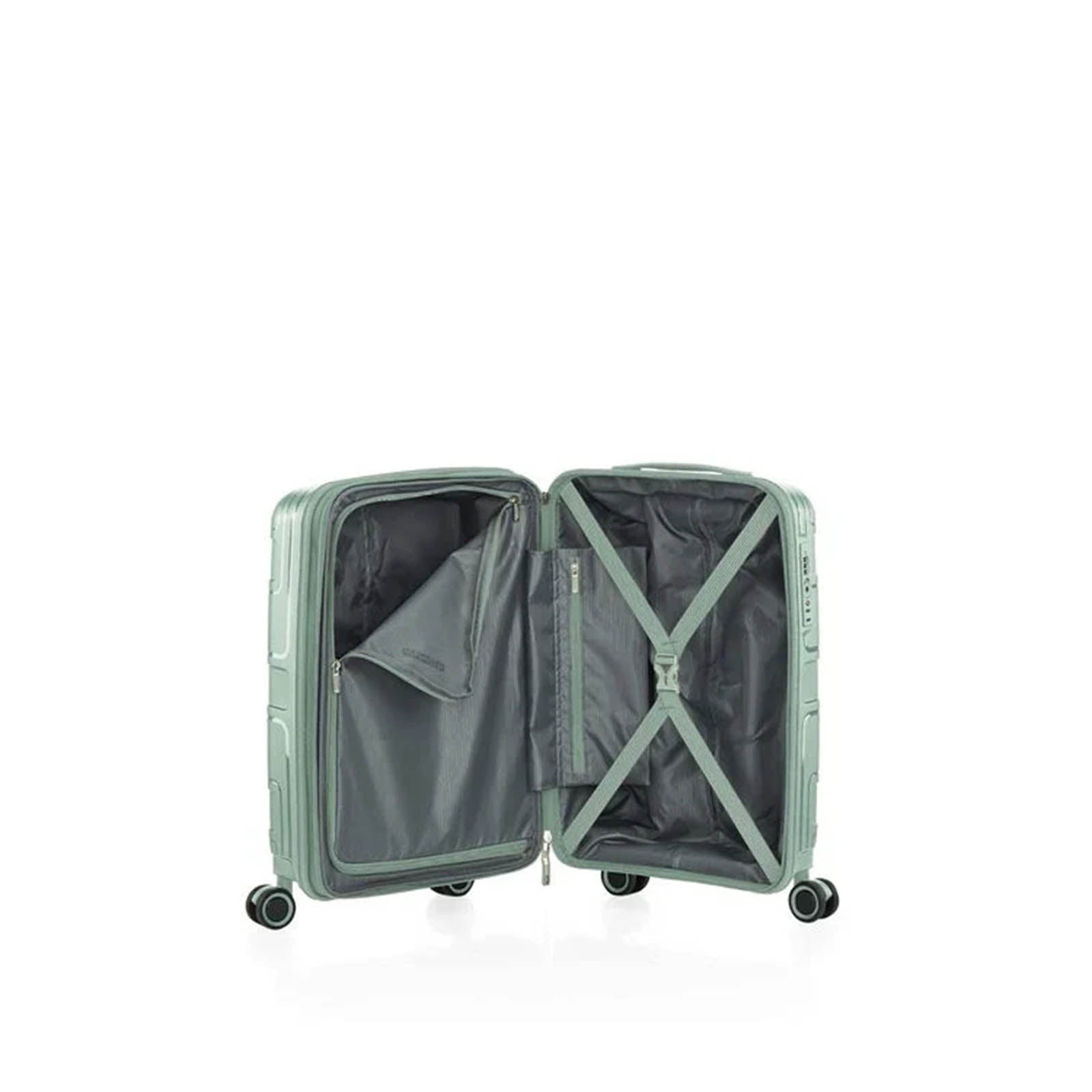 American-Tourister-Light-Max-55cm-Carry-On-Suitcase-Urban-Green-Interior