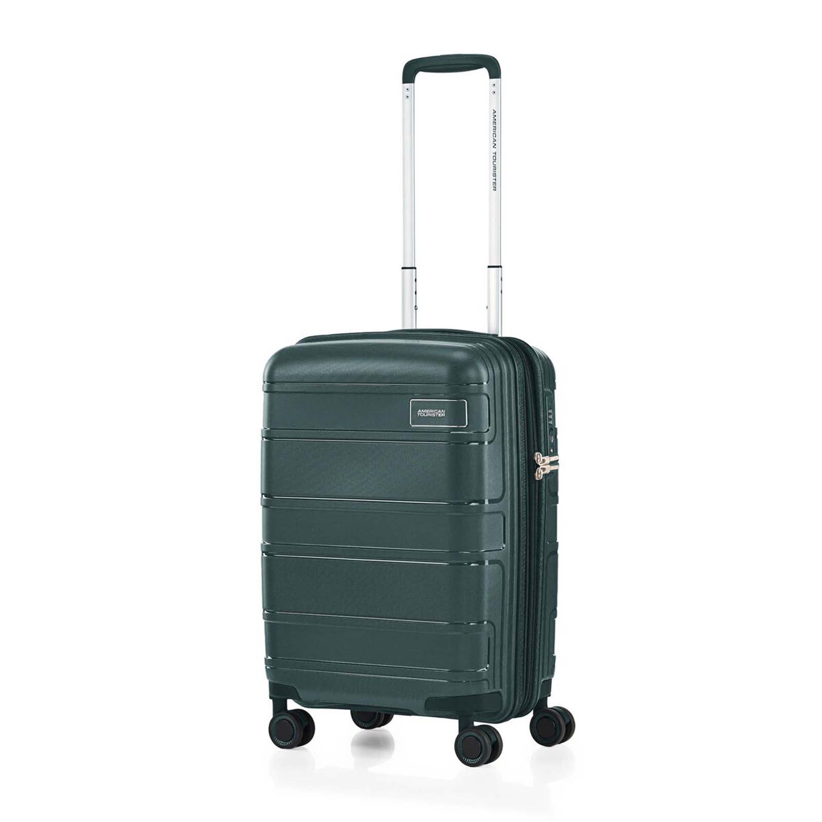 American-Tourister-Light-Max-55cm-Carry-On-Suitcase-Varsity-Green-Front-Angle