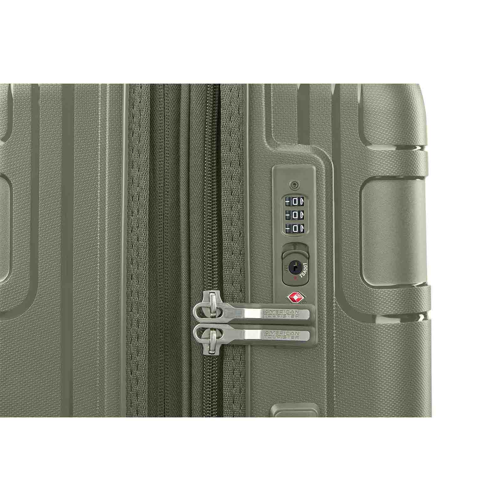 American-Tourister-Light-Max-69cm-Suitcase-Khaki-Lock