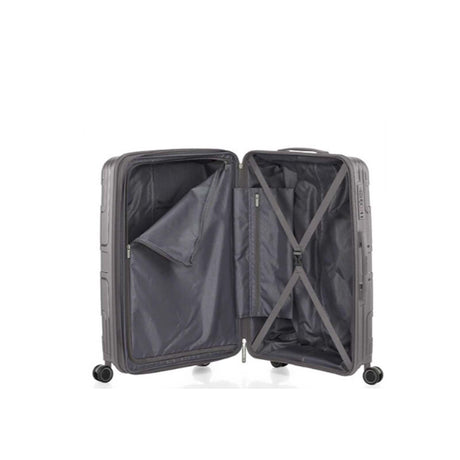 American-Tourister-Light-Max-69cm-Suitcase-Mercury-Grey-Open