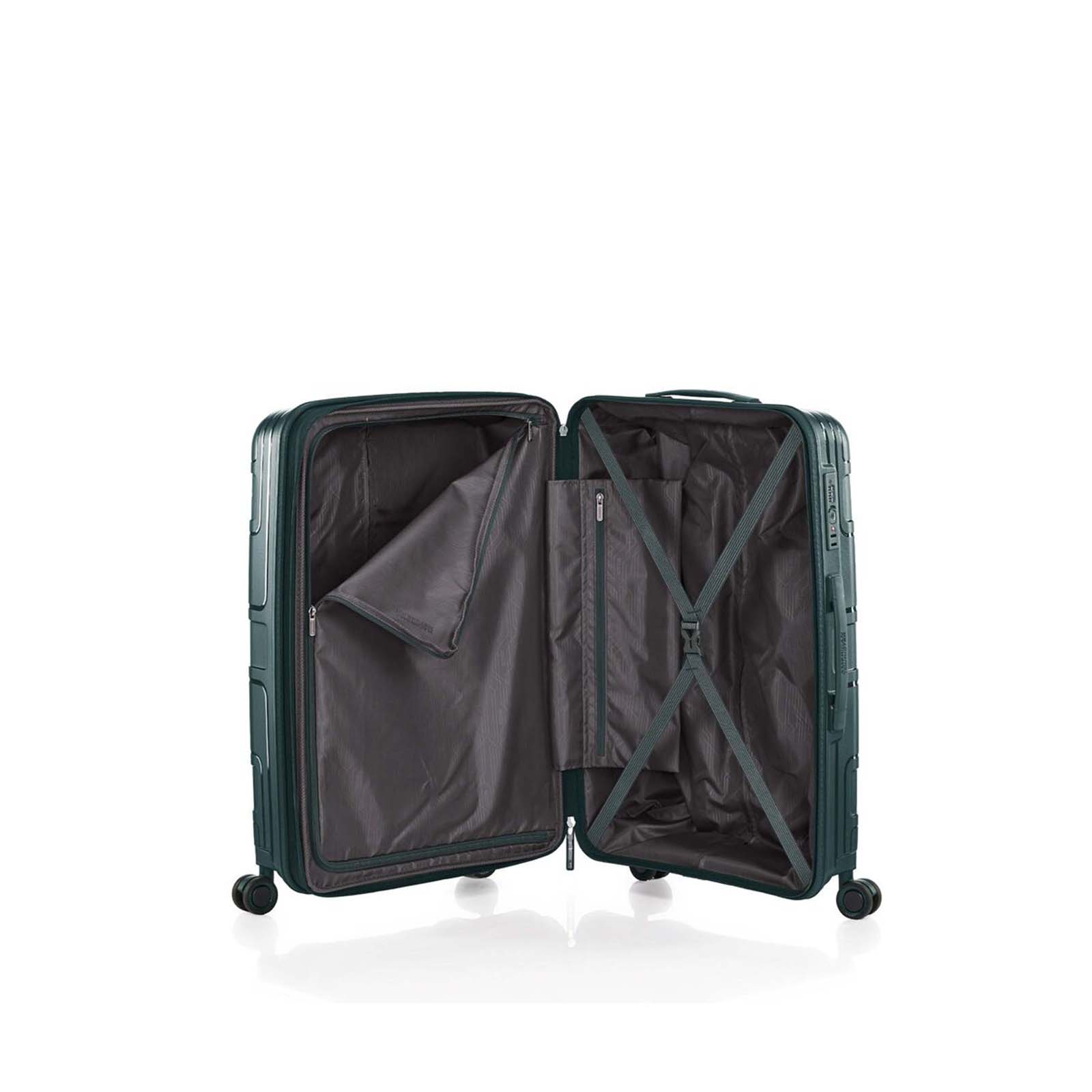 American-Tourister-Light-Max-69cm-Suitcase-Varsity-Green-Open