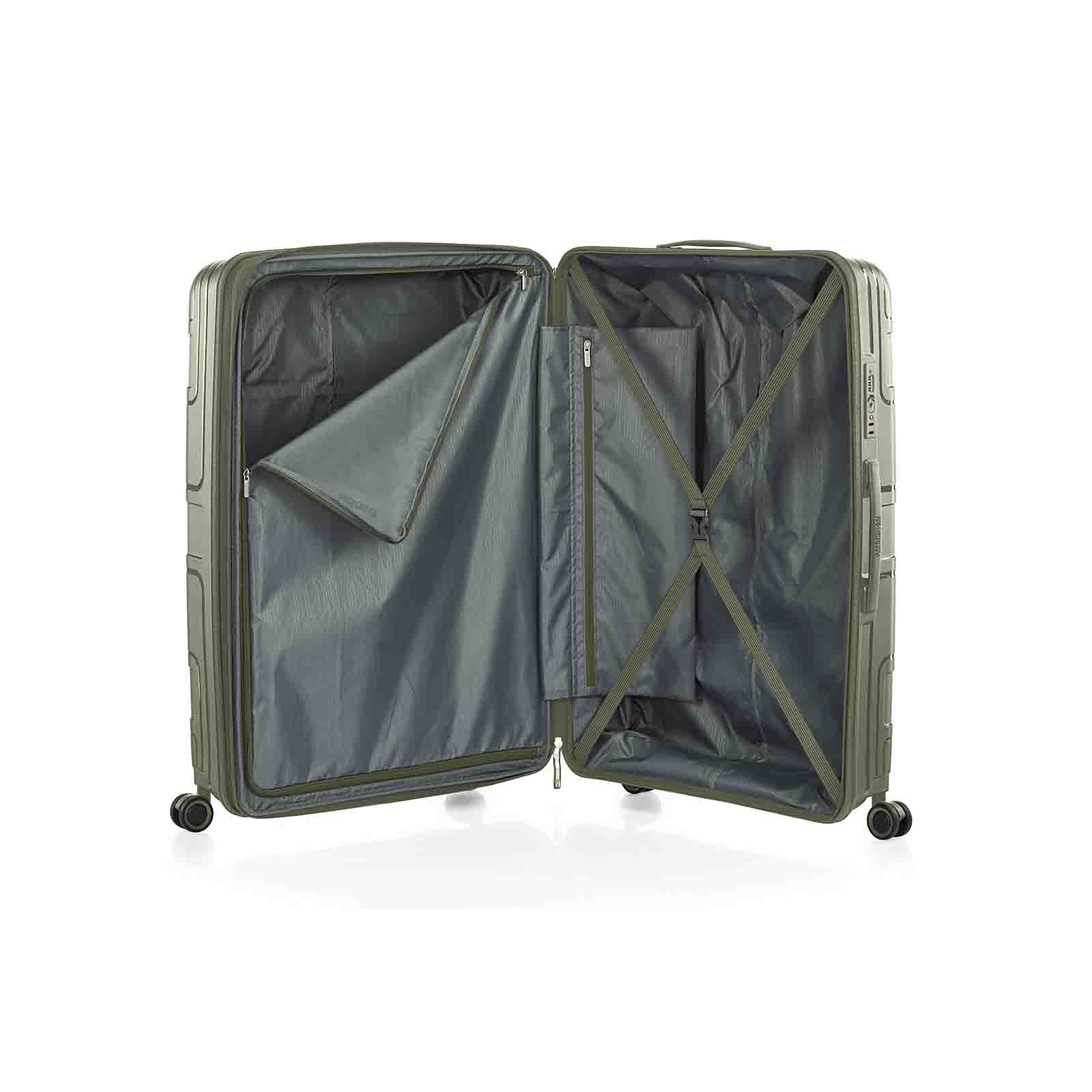 American-Tourister-Light-Max-82cm-Suitcase-Khaki-Open