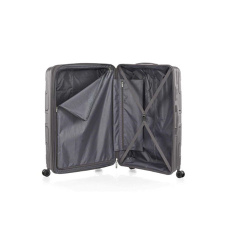 American-Tourister-Light-Max-82cm-Suitcase-Mercury-Grey-Open