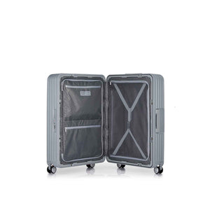 American-Tourister-Lockation-65cm-Suitcase-Light-Silver-Open