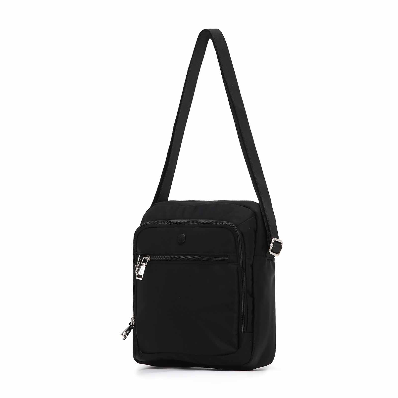 Anti-Theft-Shoulder-Bag-Double-Black-Front-Angle