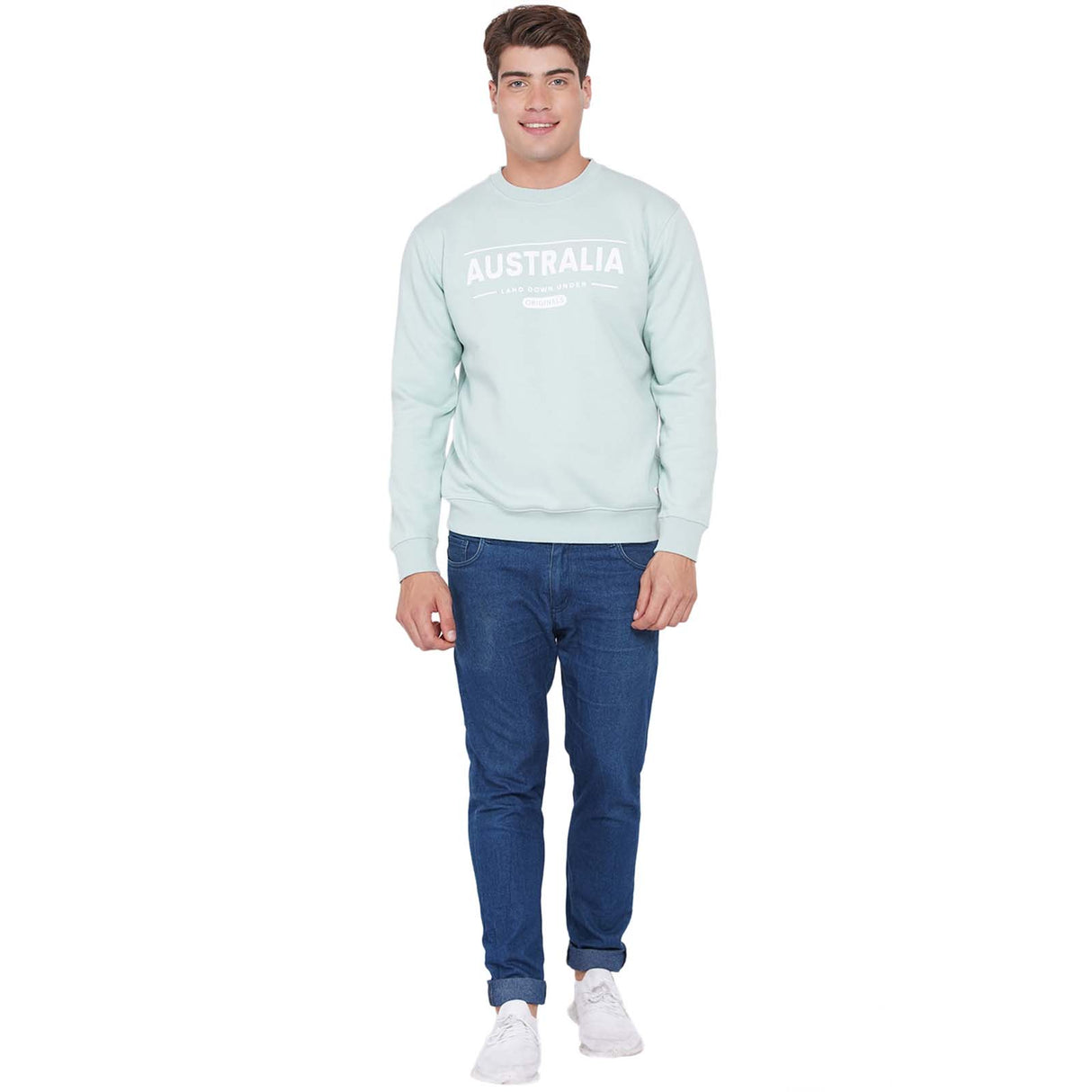 Australia-Down-Under-Logo-Unisex-Sweat-Pistachio-Front-1