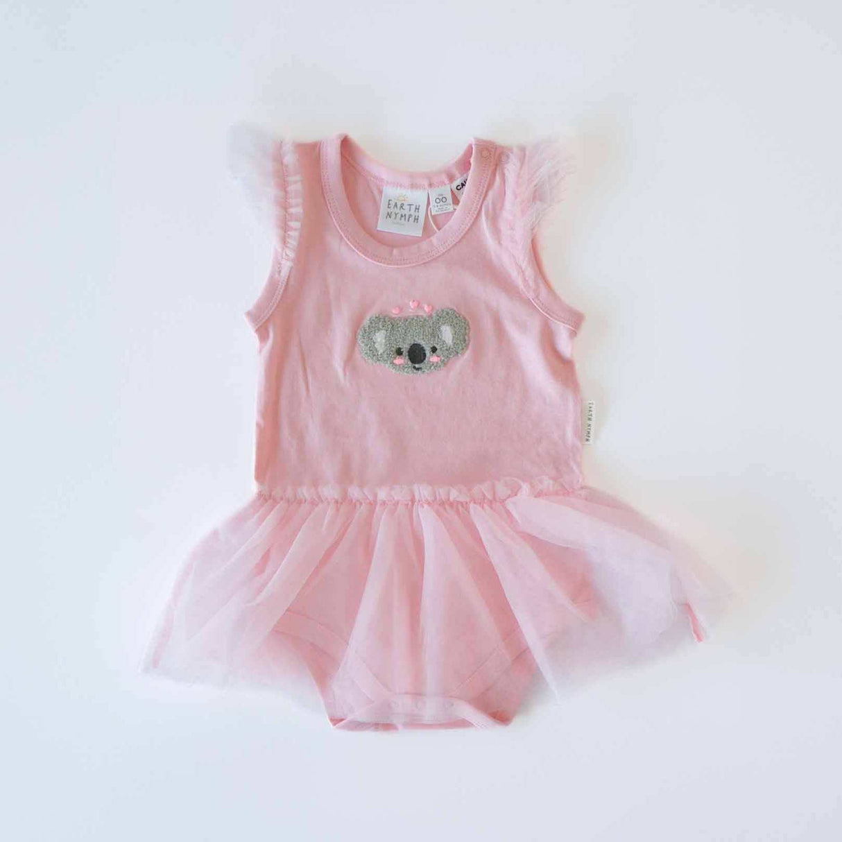 Baby-Girls-Tutu-Romper-Chenille-Koala-Pink