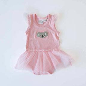 Baby-Girls-Tutu-Romper-Chenille-Koala-Pink