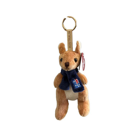 Bag-Charm-Kangaroo-With-Navy-Flag-Scarf