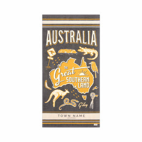 Beach-Towel-Outback-Icons-Army-Green