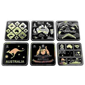 Coaster-6-Pcs-Boxed-Aus-Icons-Black