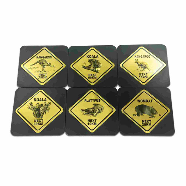 Coaster-6-Pcs-Boxed-Road-Sign-Foil