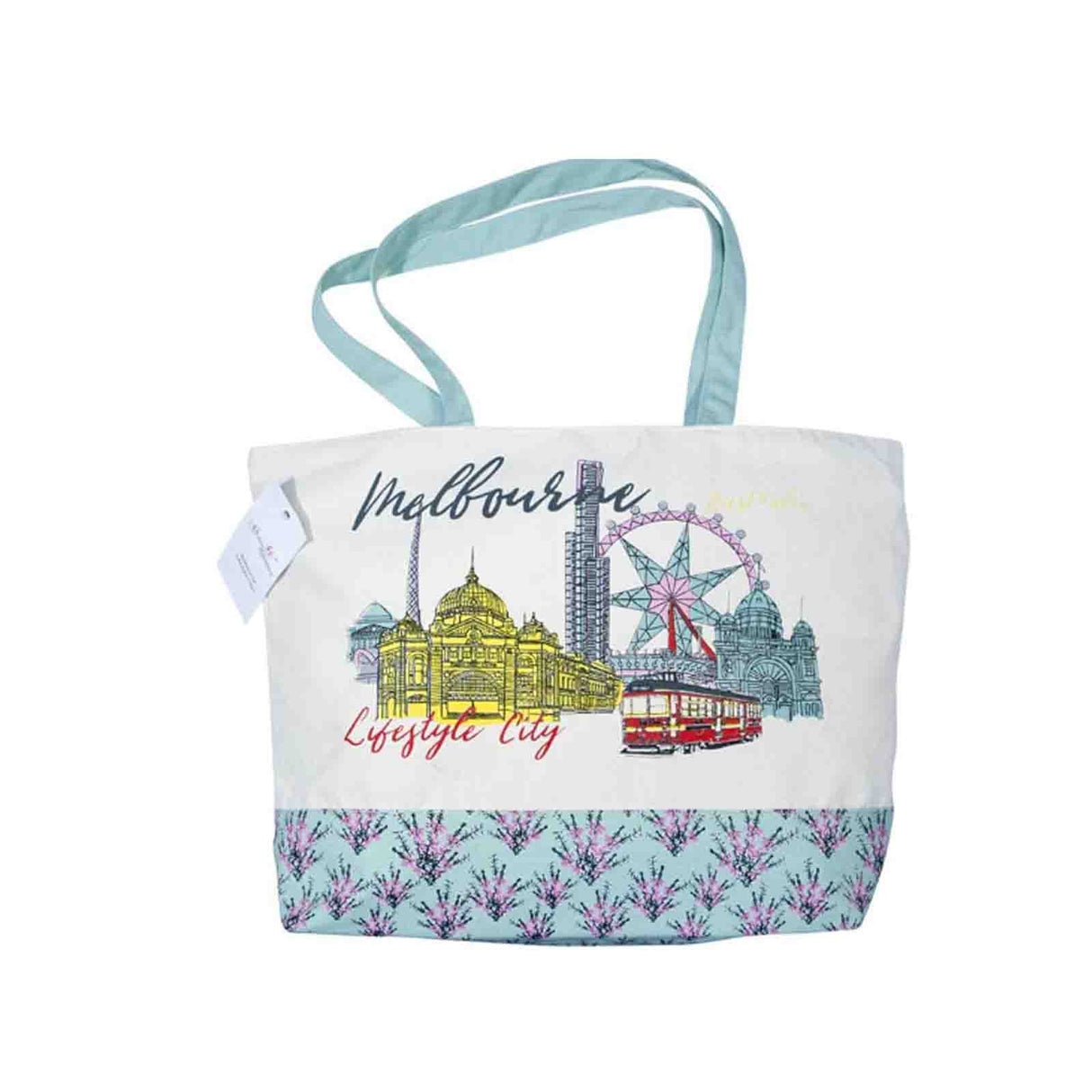 Cotton-Canvas-Shopping-Bag-Melbourne-Lifestyle-City-48x33cm-Front