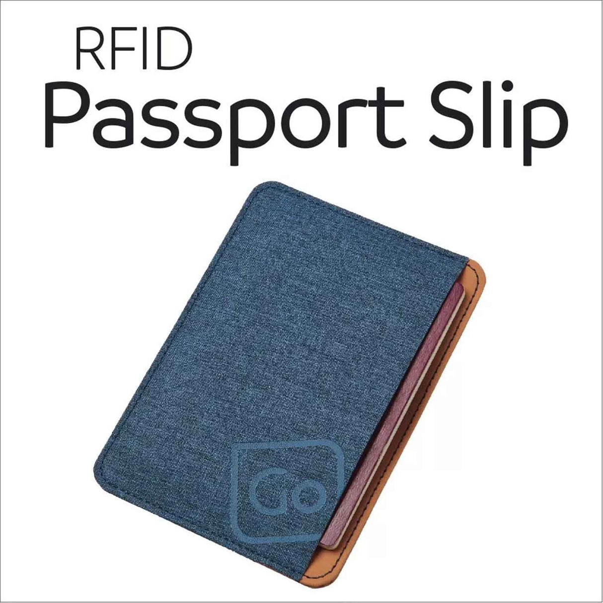 Blueberry RFID passport slip on a white background with 'Go' branding.